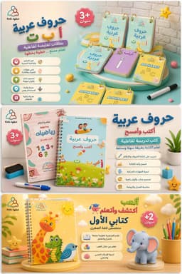 دفاتر تعليمية تفاعلية للاطفال قابلة للمسح و الاستعمال المتكرر مغلفة حراريا 8